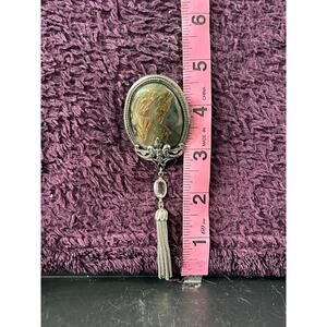 c1980s Ermani Bulatti Art Deco Large Dangling Statement Brooch